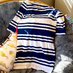 Lilly Pulitzer Navy Stripe Coverup Dress EUC
